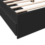 vidaXL Cadre de lit avec tiroirs sans matelas noir 180x200 cm