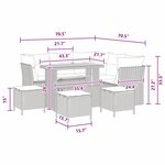 vidaXL Ensemble de canapé de jardin 9 Pièces Noir polyrotin