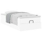 VidaXL Cadre de lit ottoman avec matelas blanc 90x200 cm similicuir