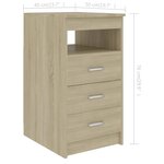 vidaXL Armoire à tiroirs Chêne sonoma 40x50x76 cm Bois d'ingénierie