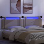 vidaXL Tête de lit suspendue Avec lumière LED Taupe Tissu