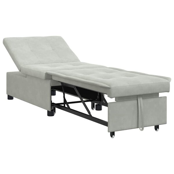 vidaXL Canapé-Lit Gris clair 194 x 67 x 82 cm Velours