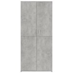 Vidaxl armoire à chaussures gris béton 80x39x178 cm aggloméré