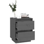 vidaXL Table de chevet Gris 40x35x50 cm Bois de pin solide