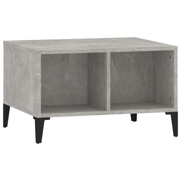 vidaXL Table basse Gris béton 60x50x36 5 cm Bois d'ingénierie