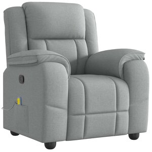 vidaXL Fauteuil de massage inclinable Gris clair Tissu