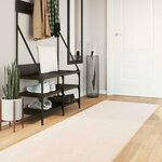 vidaXL Tapis doux à poils moyens et lavable HUARTE Beige 80 x 300 cm