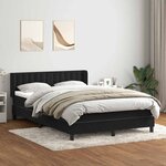 vidaXL Sommier à lattes de lit avec matelas noir 140x210 cm velours