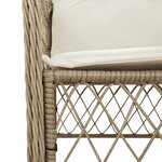 vidaXL Ensemble à manger de jardin et coussins 9 Pièces beige Poly rotin