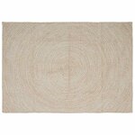 vidaXL Tapis de surface Naturel et Blanc 240 x 340 cm Jute