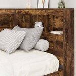vidaXL Tête de lit de rangement Chêne fumé 90 cm Bois d'ingénierie