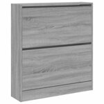 vidaXL Armoire à chaussures sonoma gris 80x21x87 5cm bois d'ingénierie