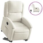 vidaXL Fauteuil inclinable électrique crème velours