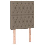 vidaXL Sommier à lattes de lit et matelas et LED Taupe 80x200cm Tissu