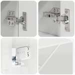 vidaXL Armoire Miroir de Salle de Bain Blanc brillant 80 x 17 x 55 cm