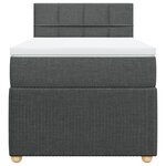 vidaXL Sommier à lattes de lit avec matelas Gris foncé 90x200 cm Tissu
