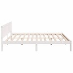 vidaXL Cadre de lit Blanc 200 x 200 cm Bois de pin massif