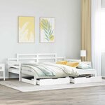 vidaXL Lit de jour avec gigogne et tiroirs sans matelas blanc 90x190cm