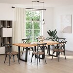 vidaXL Pieds de table à manger en V 3 pièces Noir 80 x (72-73 3) cm Acier