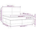 vidaXL Sommier à lattes de lit avec matelas Gris clair 160x200cm Tissu