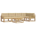 vidaXL Ensemble de canapés d'extérieur 6 Pièces Blanc et Beige