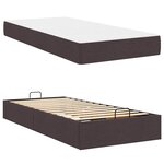 vidaXL Cadre de lit avec matelas Marron foncé 90 x 200 cm tissu