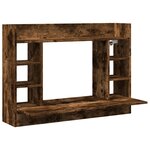 Bureau table poste de travail meuble d'ordinateur informatique étude mural chêne fumé 105 x 48 x 75 cm bois d'ingénierie brun 02_0023876