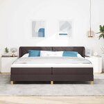 vidaXL Lit à Ressorts avec Matelas Crème 90x200 cm Tissu Marron foncé