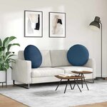 vidaXL Coussins de siège 2 Pièces Bleu Ø80 x 29 cm tissu