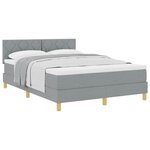 vidaXL Lit à ressorts avec matelas Gris clair 160 x 200 cm tissu