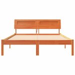 vidaXL Cadre de lit avec tête de lit Brun cire 120 x 200 cm Pin massif