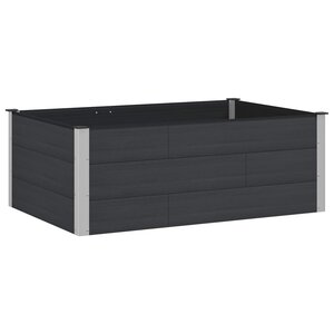 vidaXL Jardinière surélevée Noir 150 x 100 x 54 cm WPC et Aluminium