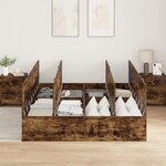 Cadre de lit de rangement vidaXL Chêne fumé 140x190 cm