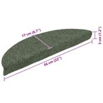 vidaXL Tapis autoadhésifs de marches 10 Pièces Vert 56x17x3 cm Aiguilleté