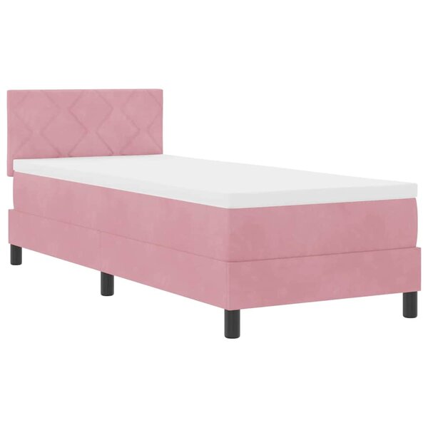 vidaXL Lit à ressorts avec matelas avec matelas Rose 80 x 200 cm tissu