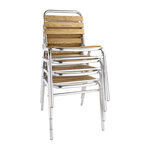 Chaises bistro frêne et aluminium - lot de 4 - bolero -  - bois et aluminium 485x565x773mm