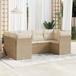 vidaXL Salon de jardin avec coussins 6 Pièces beige résine tressée