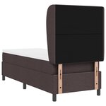 Lit à sommier tapissier avec matelas - Marron foncé  80x200 cm  Tissu