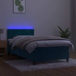 vidaXL Sommier à lattes de lit et matelas et LED Bleu foncé 90x190 cm