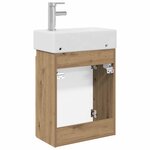 vidaXL Meuble de salle de bain avec robinet Chêne artisanal
