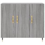 vidaXL Buffet sonoma gris 90x34x80 cm bois d'ingénierie