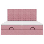 vidaXL Cadre de lit ottoman avec matelas rose 180x200 cm velours