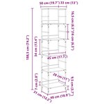 vidaXL Étagère Chêne artisanal 50 x 33 x 188 5 cm Bois d'ingénierie