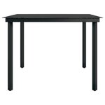 vidaXL Table à dîner de jardin Noir 200x100x74 cm Acier et verre