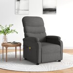 vidaXL Fauteuil électrique de massage Gris foncé Tissu