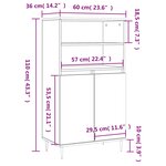 vidaXL Buffet haut Blanc 60x36x110 cm Bois d'ingénierie