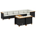 vidaXL Salon de jardin 9 Pièces avec coussins noir résine tressée