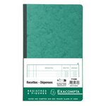 Piqûre 32x19 5cm recettes-dépenses 80 pages - Couleurs assorties EXACOMPTA