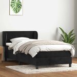 vidaXL Sommier à lattes de lit avec matelas noir 90x210 cm velours