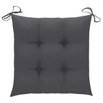 vidaXL Chaises de jardin lot de 4 avec coussins anthracite Teck solide